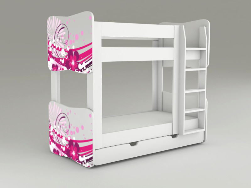 Becks poschodová posteľ Flower Pink